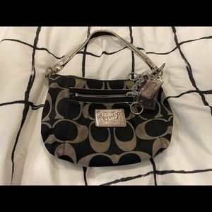 Coach Poppy Black and Silver Metallic Purse